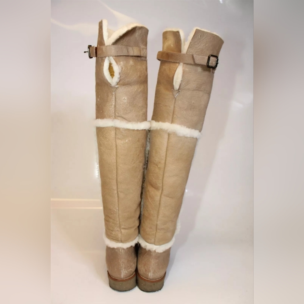 Sale❗Diane von Furstenberg Tamara GENUINE Shearling 8 Sheepskin OTK Boots LUXURY - Picture 5 of 16